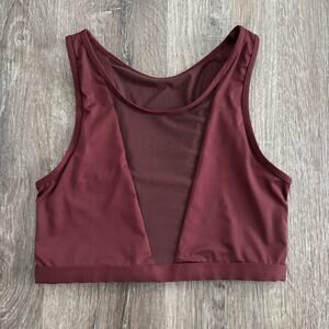 Varley Burgundy Red Mesh Crop Sports Bra - Size: Small